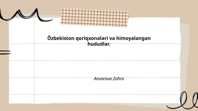 O'zbekiston qo'riqxonalarining tarixi va rivojlanishi