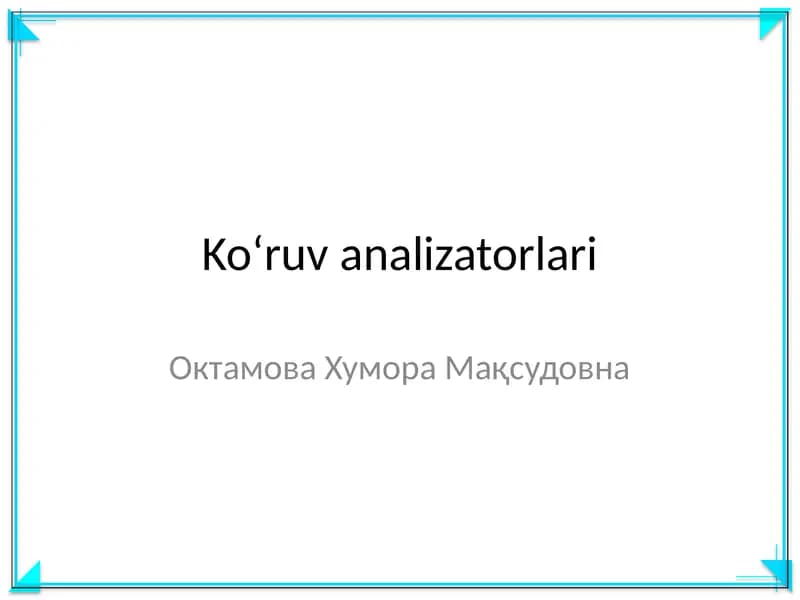 Koʻruv analizatorlari