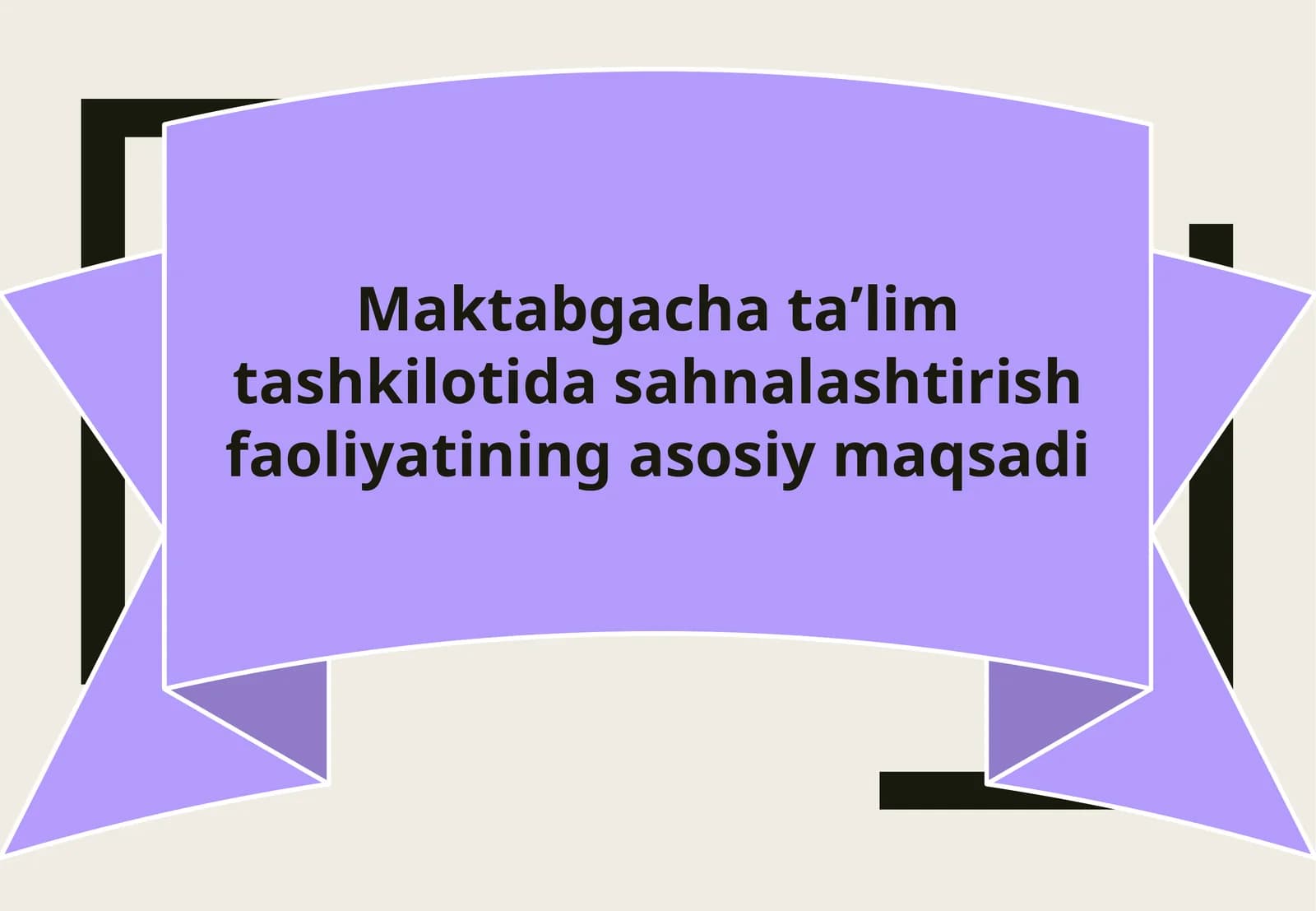 Maktabgacha taʼlim tashkilotida sahnalashtirish faoliyati