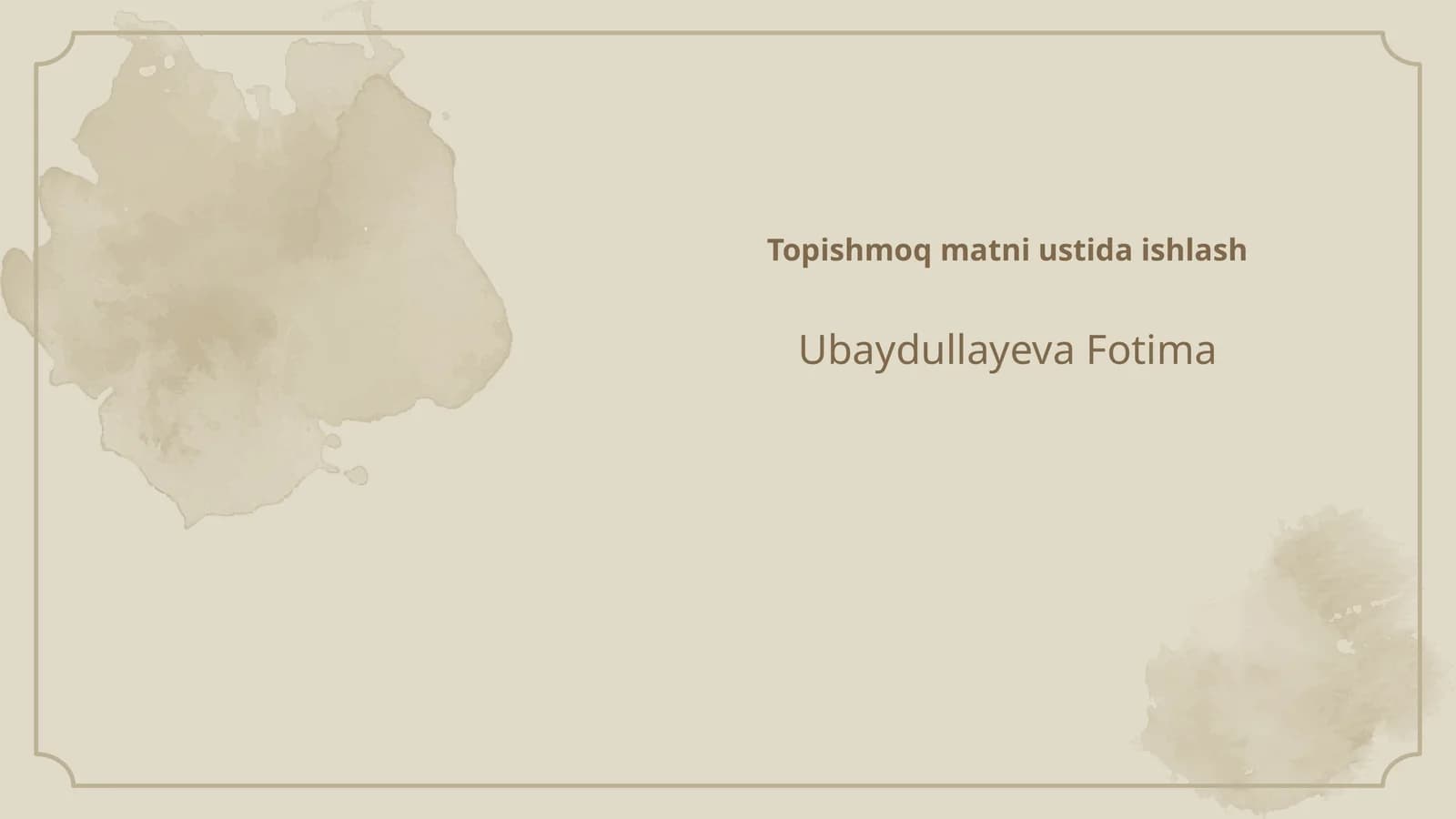 Topishmoq matni ustida ishlash
