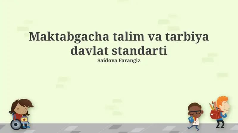 Maktabgacha talim va tarbiya davlat standarti