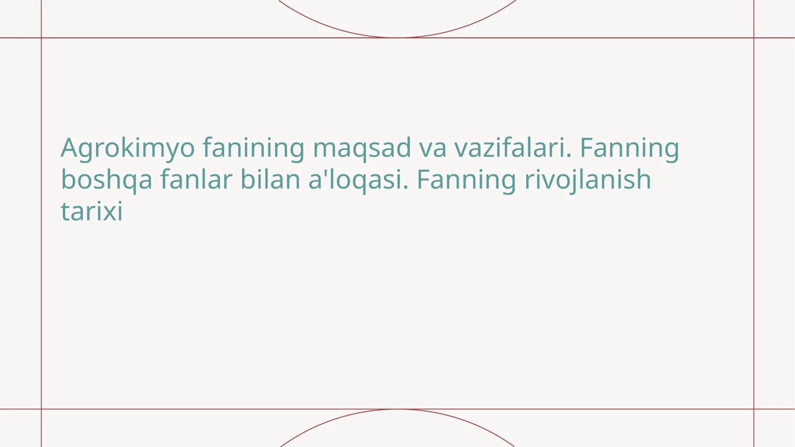 Qishloq kimyosining maqsad va vazifalari