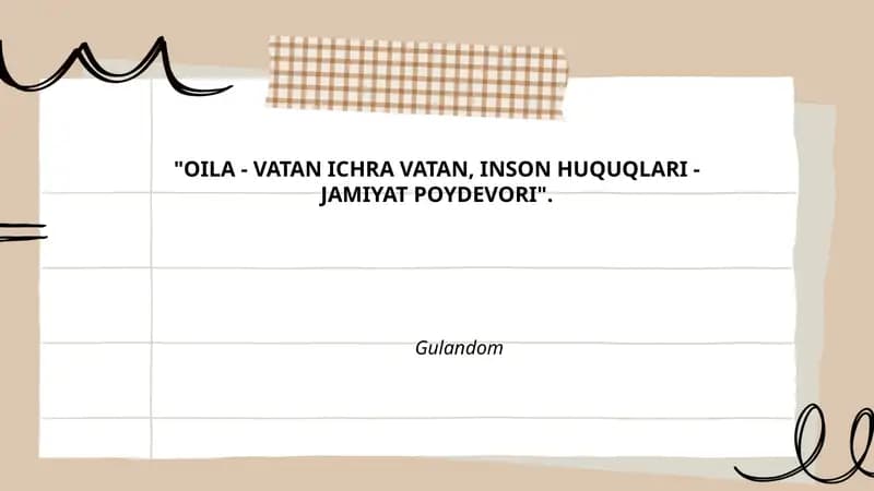 Oilada vatanparvarlik va milliy gʻururni shakllantirish