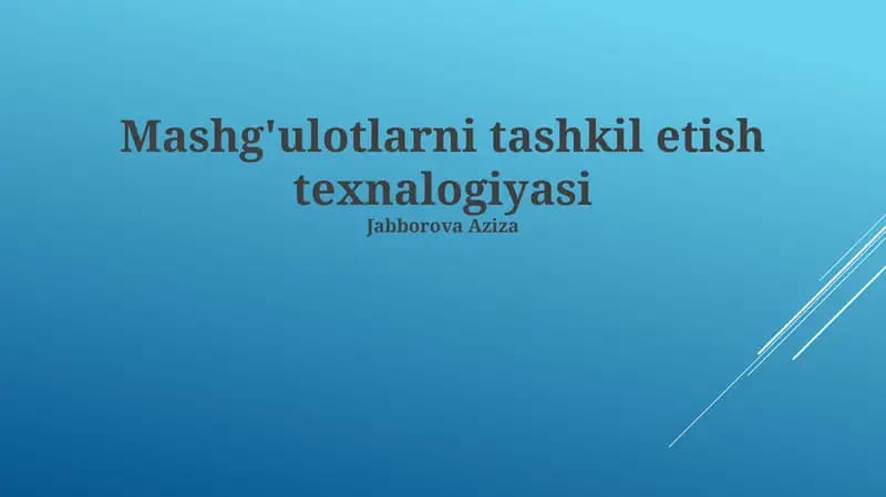 Trening Sessiyalarni Tashkil Qilish Texnologiyalari