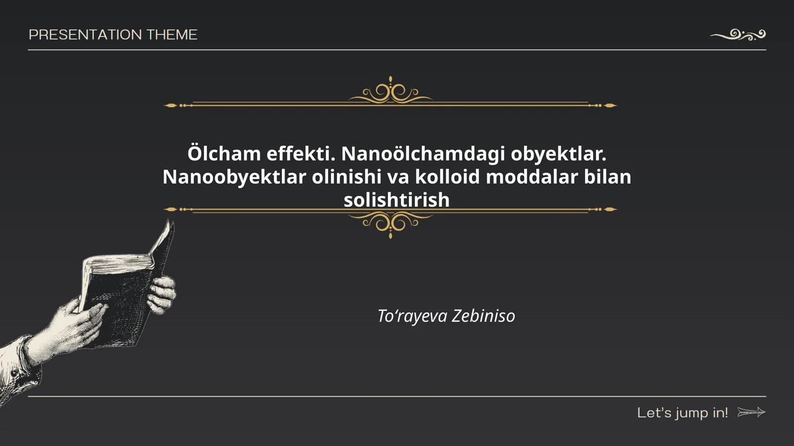 Nanoölchamdagi obyektlar. Nanoobyektlar olinishi va kolloid moddalar bilan solishtirish