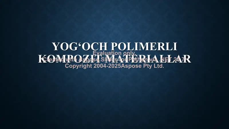 Yogʻoch polimerli kompozit materiallar