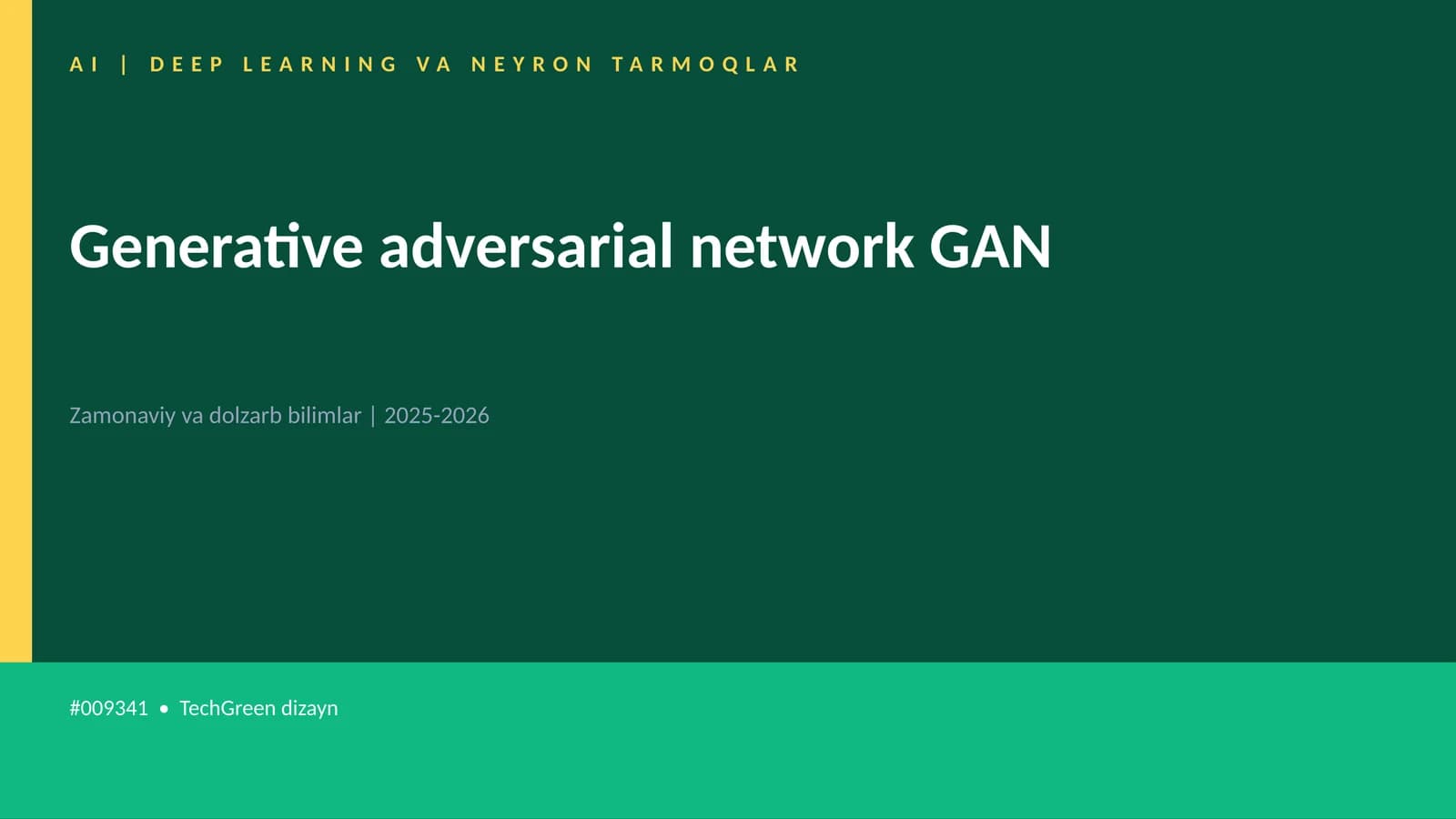 Generative adversarial network GAN