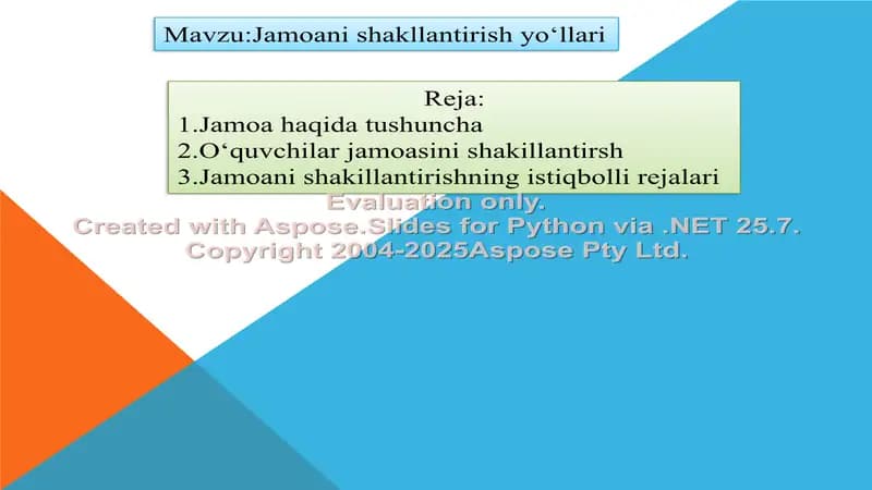 Jamoani shakllantirish yo‘llari
