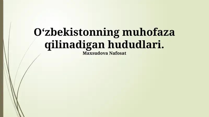 Oʻzbekistonning muhofaza qilinadigan hududlari