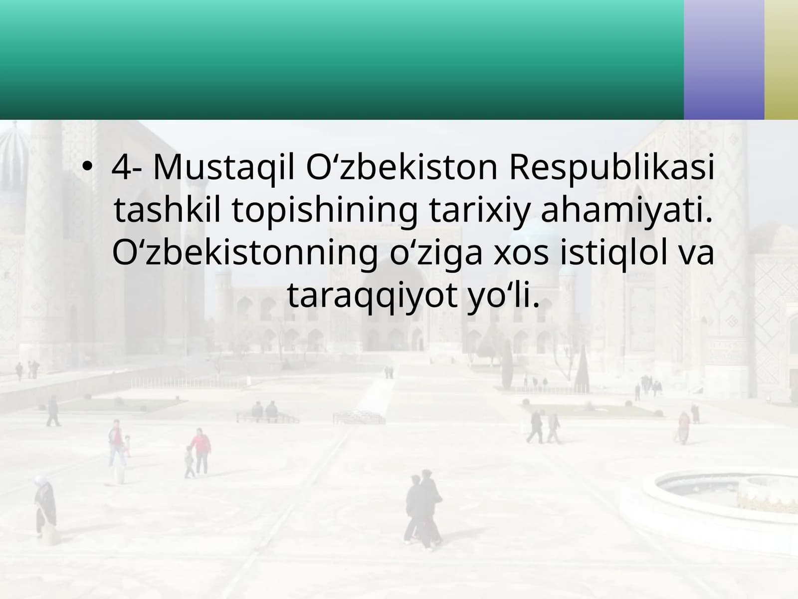 Mustaqil O‘zbekiston Respublikasi