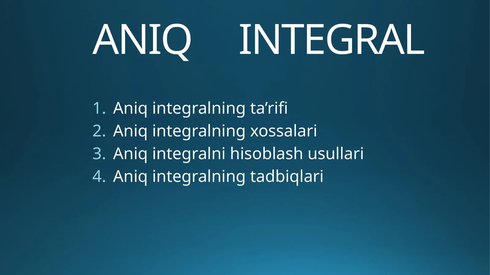 Aniq INTEGRAL