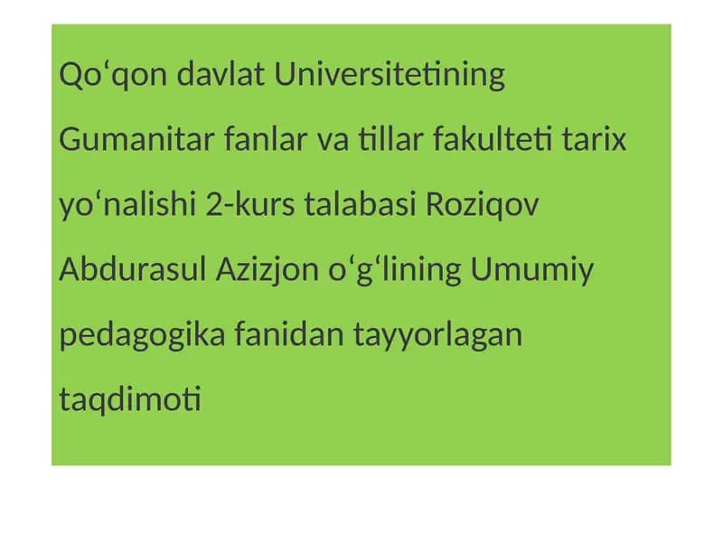 umumiy pedagogika