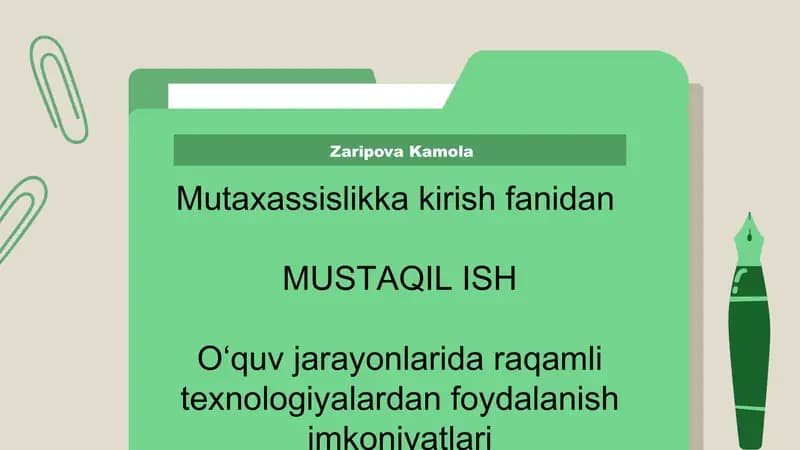 Raqamli texnologiyalar asoslari