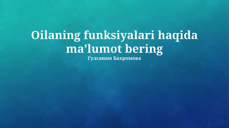 Neft kimyosi va uning ahamiyati