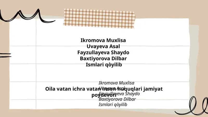 Oila vatan ichra vatan inson huquqlari jamiyat poydevori
