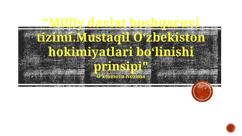 Oʻzbekistonning Davlat Boshqaruv Tizimi
