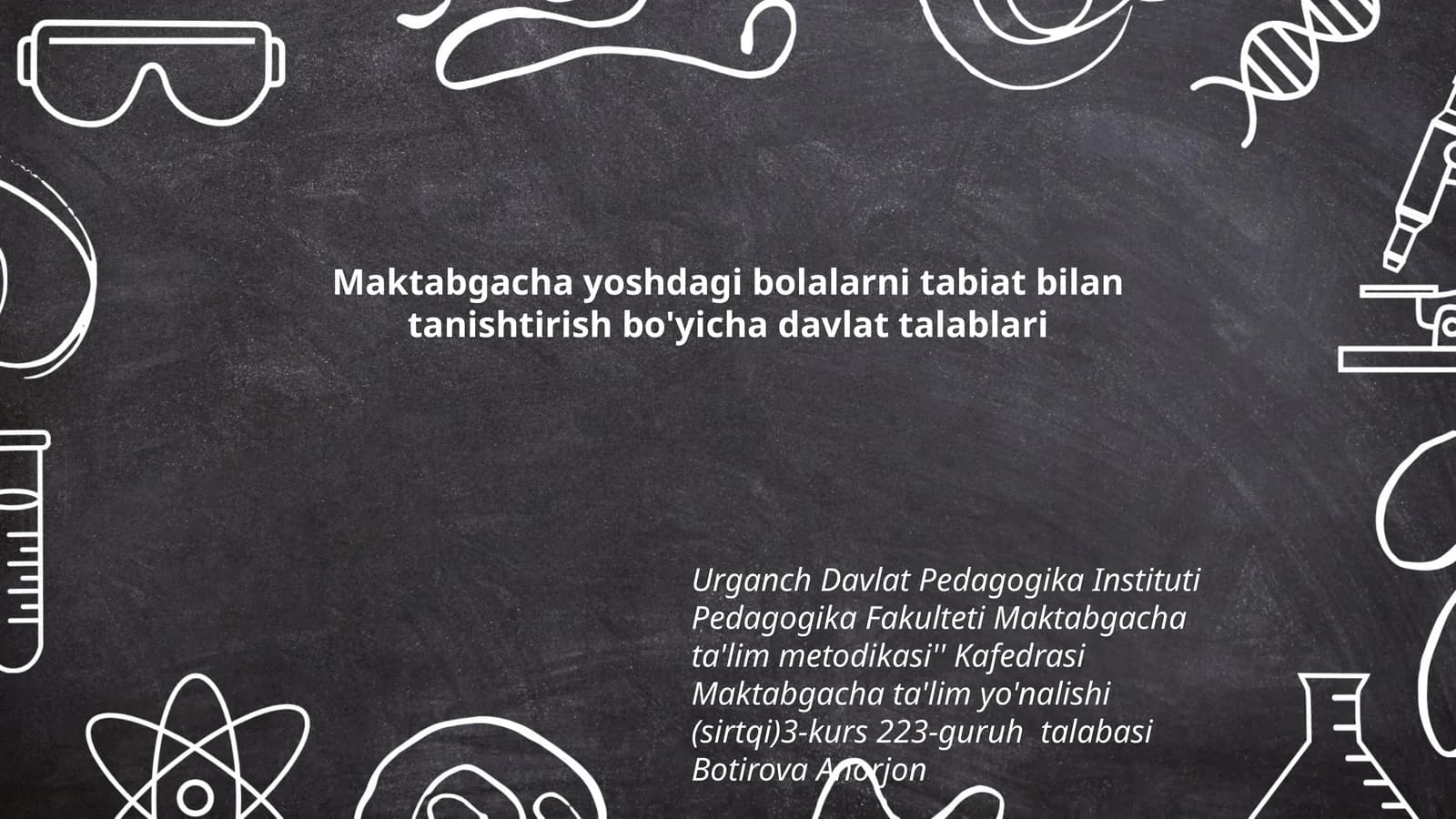 Maktabgacha yoshdagi bolalarni tabiat bilan tanishtirish bo'yicha davlat talablari