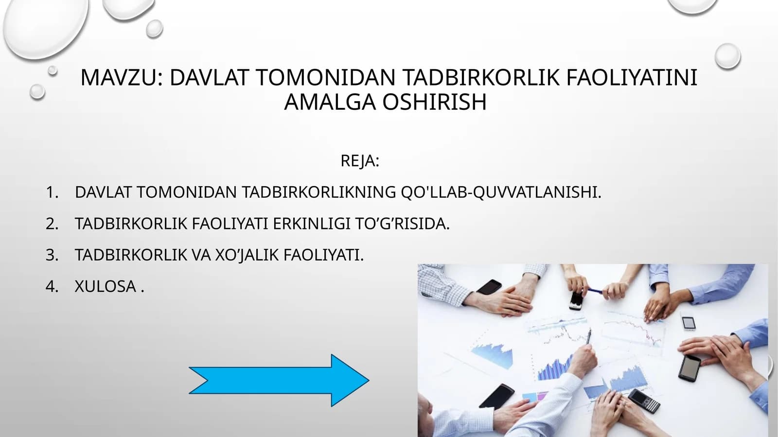 Davlat Tomonidan tadbirkorlik Faoliyatini amalga oshirish