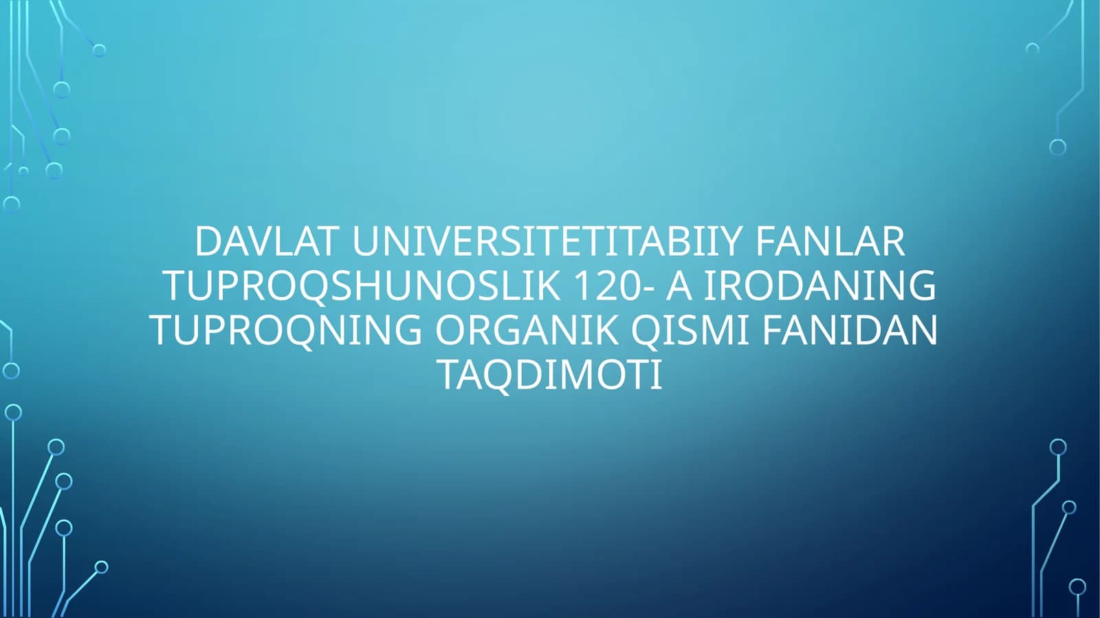Tuproq bakteriyalari vazamburugʻlari