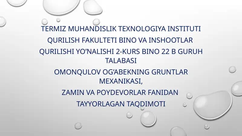 Suvgato'yingan gruntlarning zilzilatasiriida qo'yqalanishi