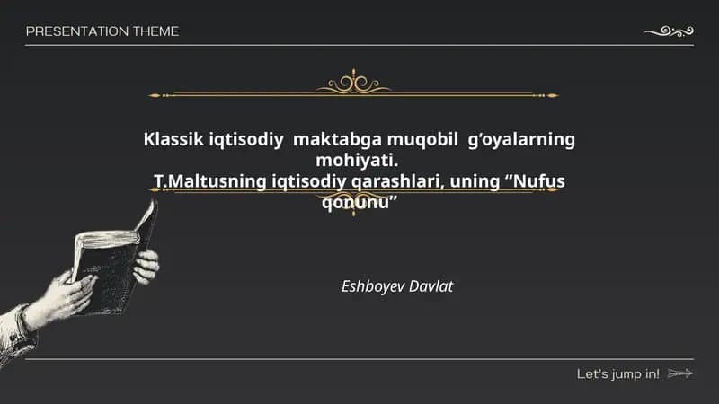 Klassik iqtisodiy maktabga muqobil g‘oyalarning mohiyati