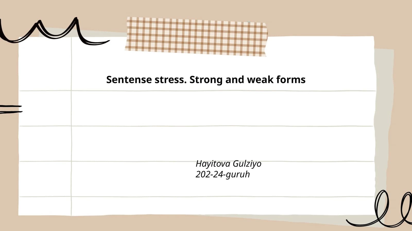Sentence stress. Strong and weak forms