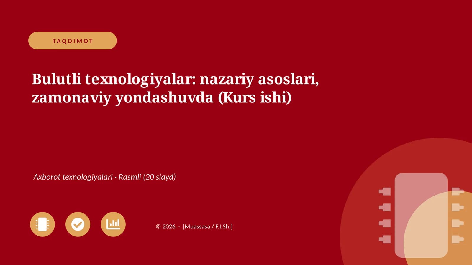 Bulutli texnologiyalar: nazariy asoslari, zamonaviy yondashuvda (Kurs ishi)