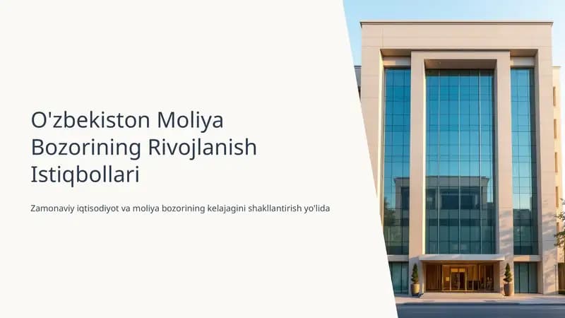 O'zbekiston Moliya Bozorining Rivojlanish Istiqbollari