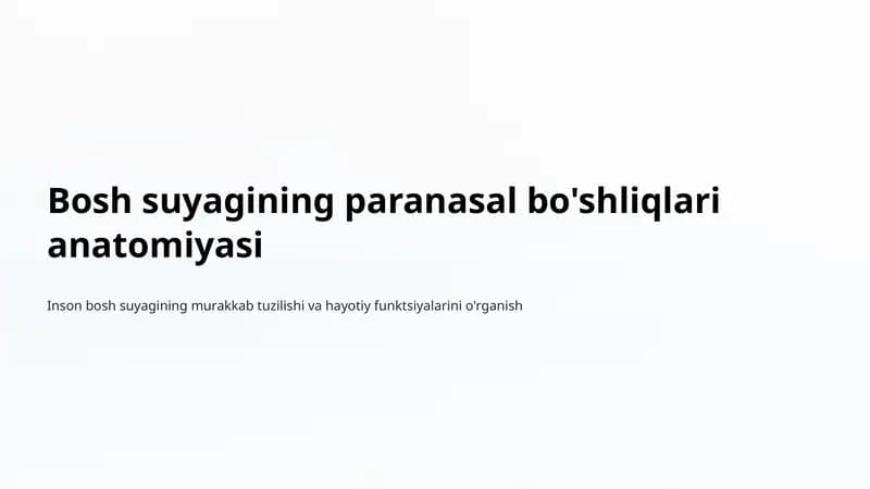 Bosh suyagining paranasal bo'shliqlari anatomiyasi