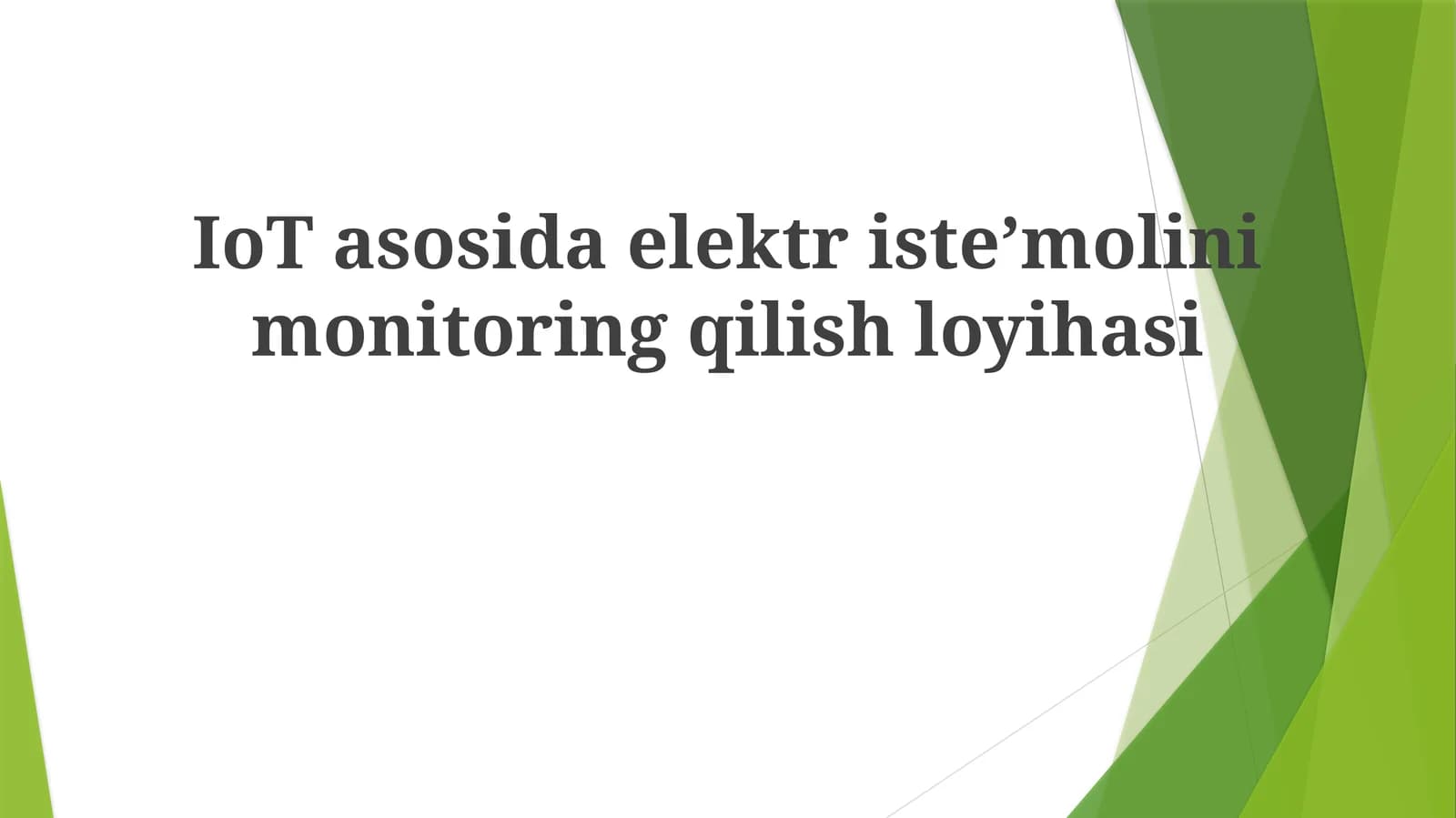 IoT asosida elektr isteʼmolini monitoring qilish loyihasi