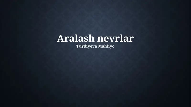 Aralash nevrlar