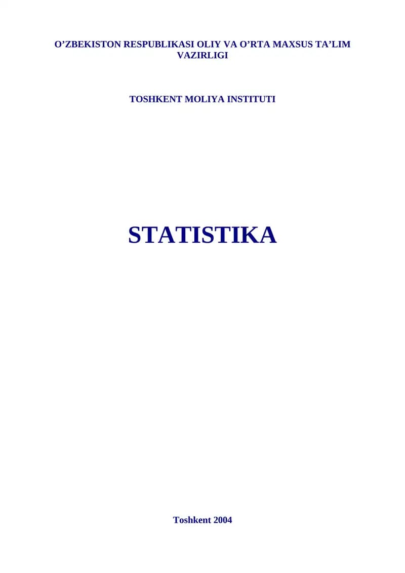 Statistika (darslik)