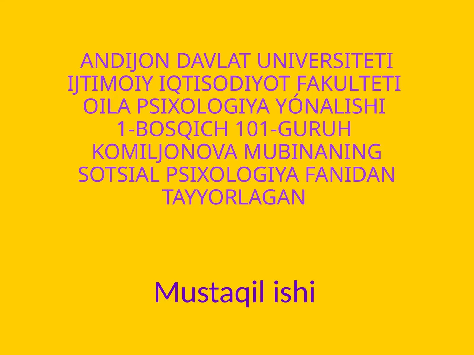 Mavzu: Gender psixologiyasi