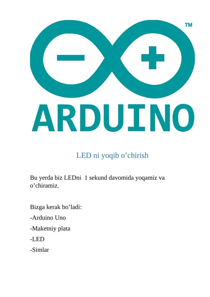LED ni yoqib o’chirish