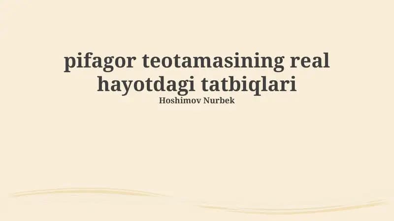 Pifagor teotamasining real hayotdagi tatbiqlari