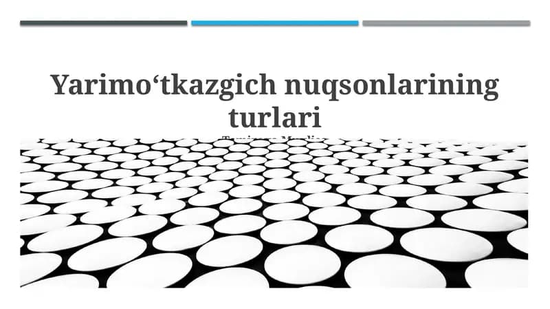 Yarimoʻtkazgich nuqsonlarining turlari