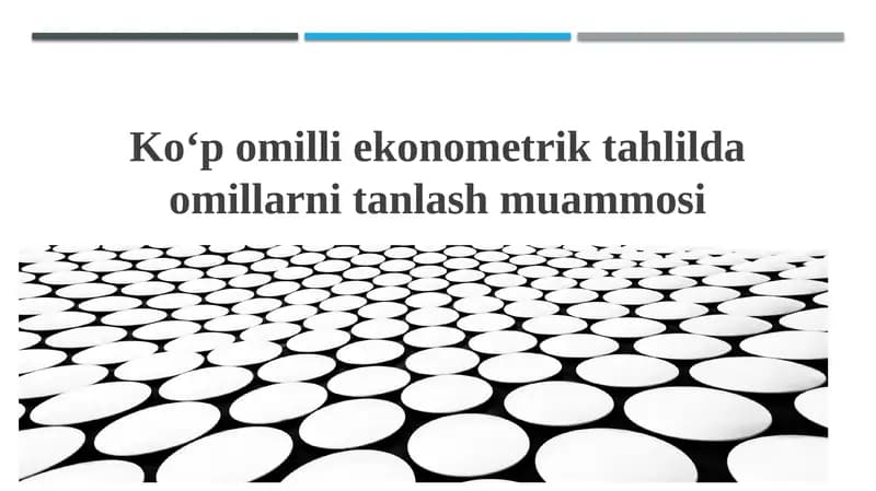 Ko‘p o'zgaruvchili ekonometrik tahlil