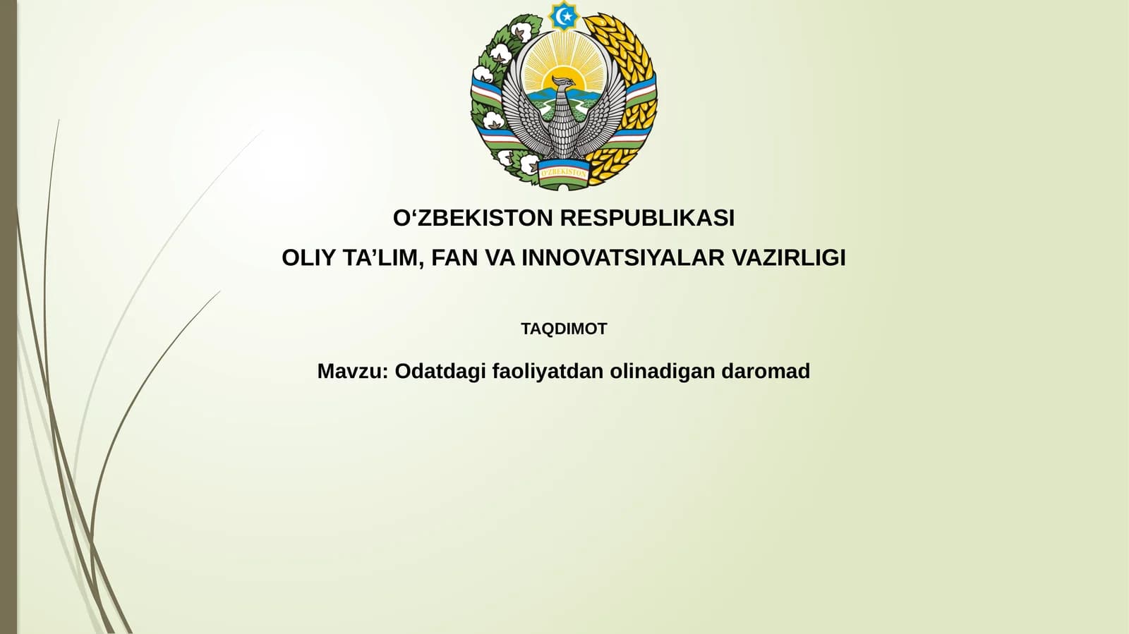 Oddiy faoliyatdan olinadigan daromad