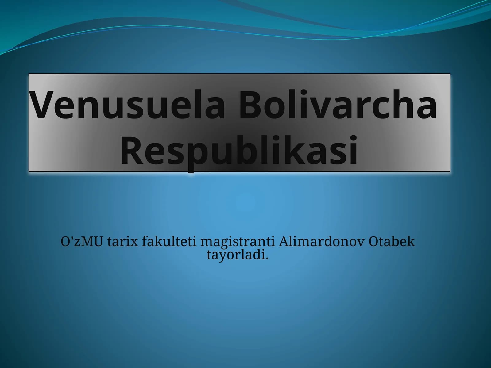 O'zMU tarix magistrantining Venusuela Davlat bayrog'i haqida elektron ma'lumotlar