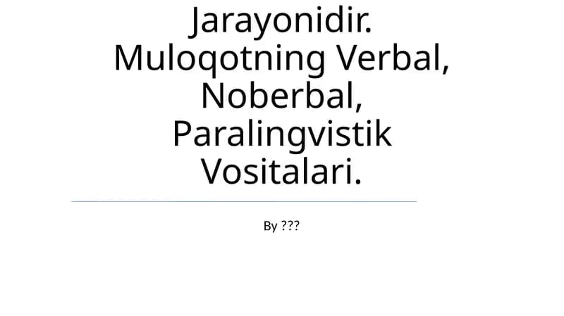 Muloqotning kommunikativ jihati
