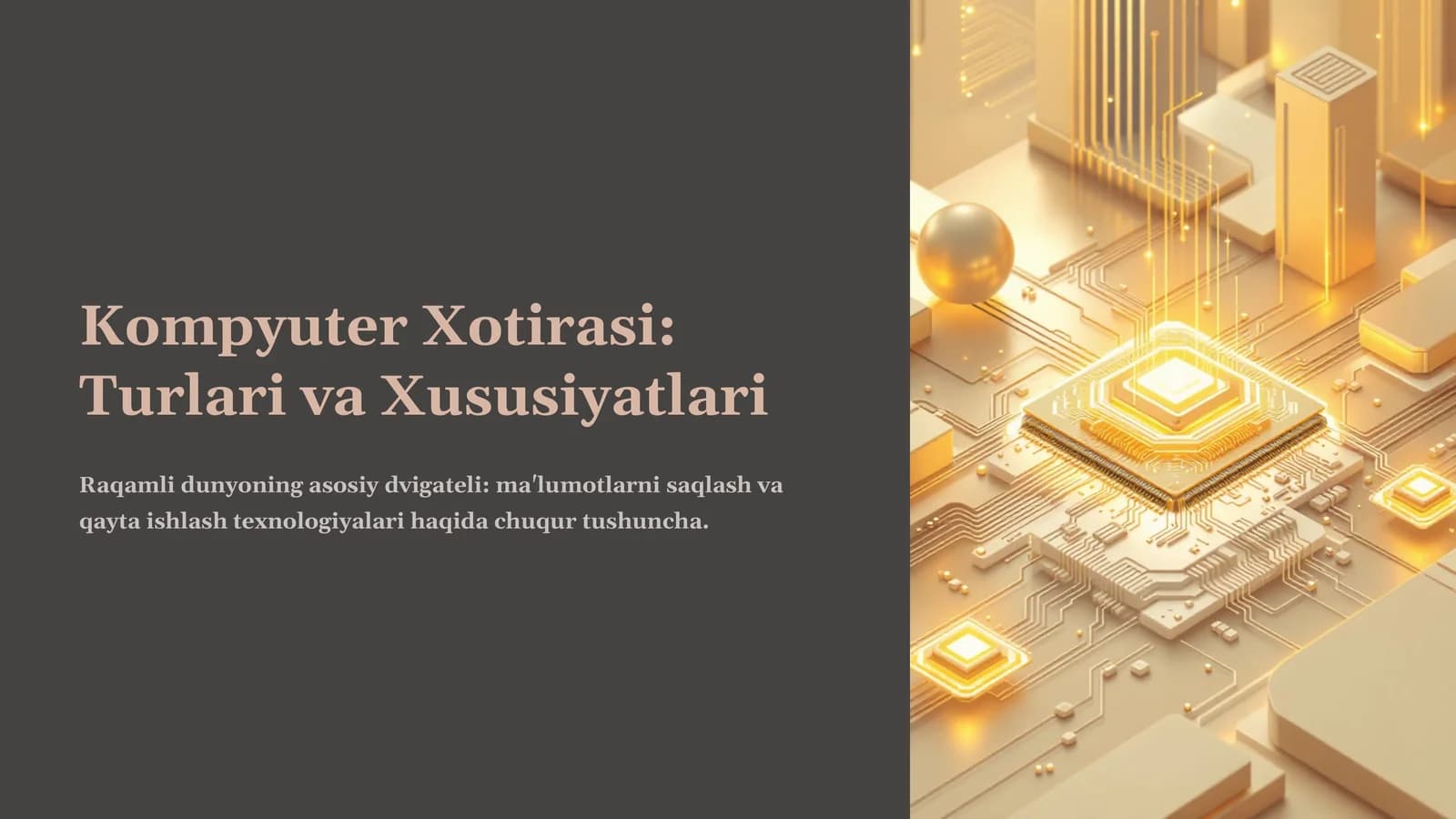 Kompyuter Xotirasi: Turlari va Xususiyatlari