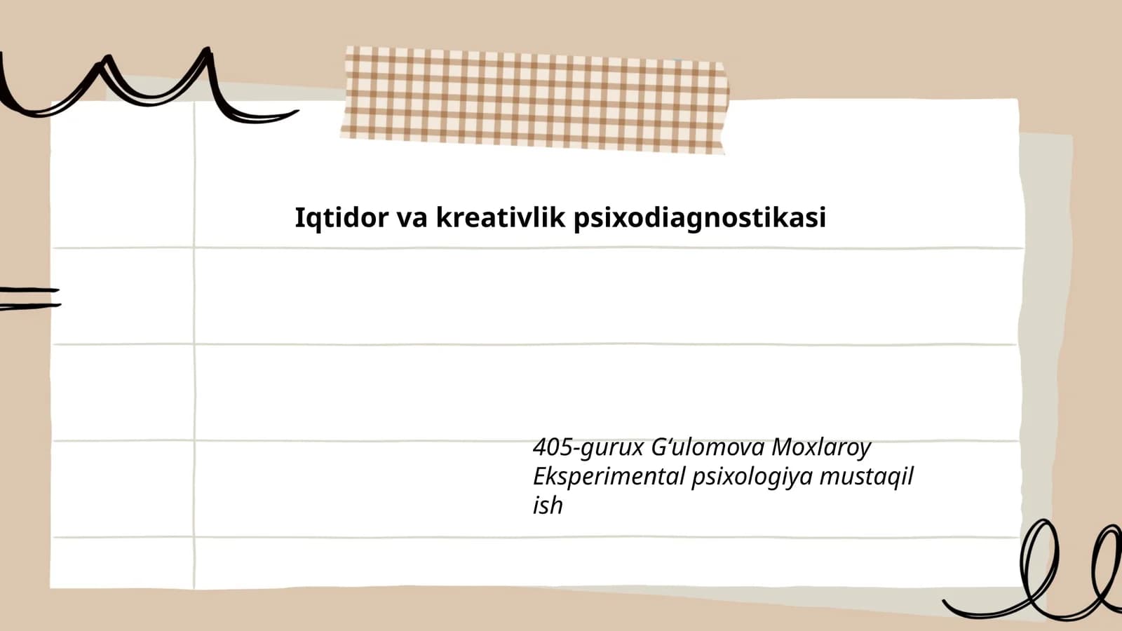 Iqtidor va kreativlik psixodiagnostikasi