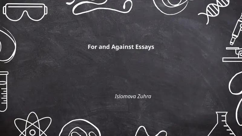 For and Against Essays