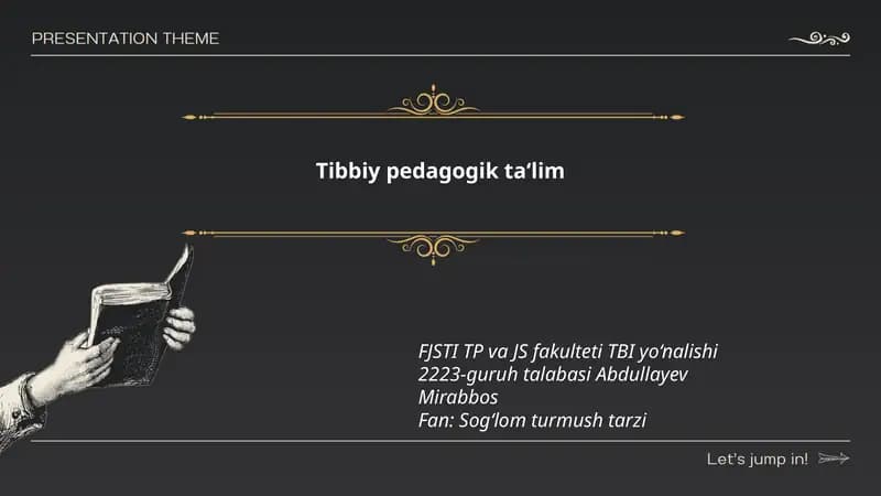Tibbiy pedagogik ta‘lim