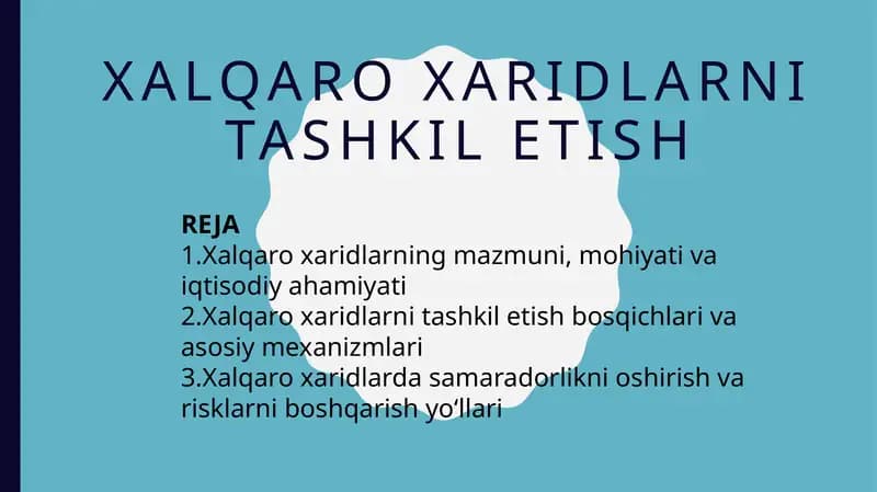 Xalqaroxaridlarni Tashkil Etish