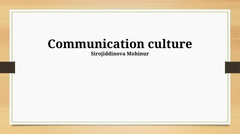Communication Culture