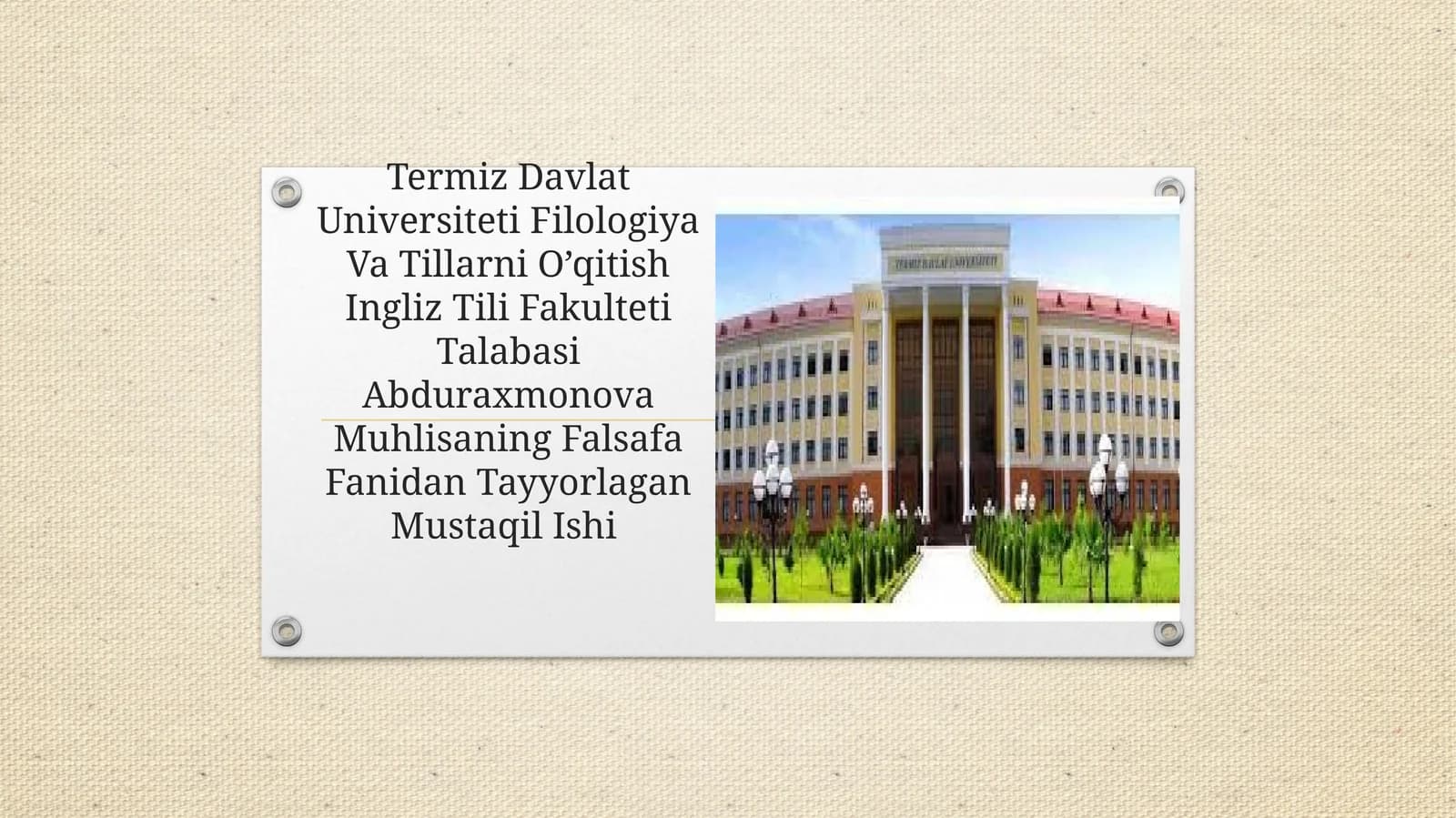 Sharq va G'arb mutafakkirlari Falsafa Fanidan Tayyorlagan Mustaqil Ishi
