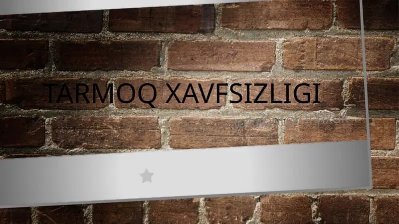TarmoqXavfsizligi