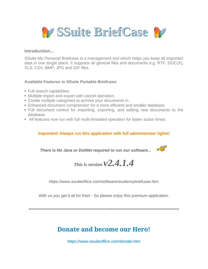 SSuite My Personal Briefcase