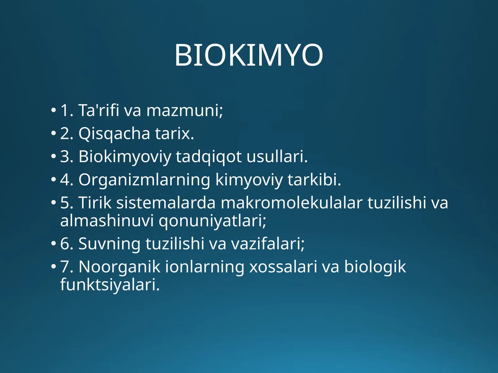 BIOKIMYO
